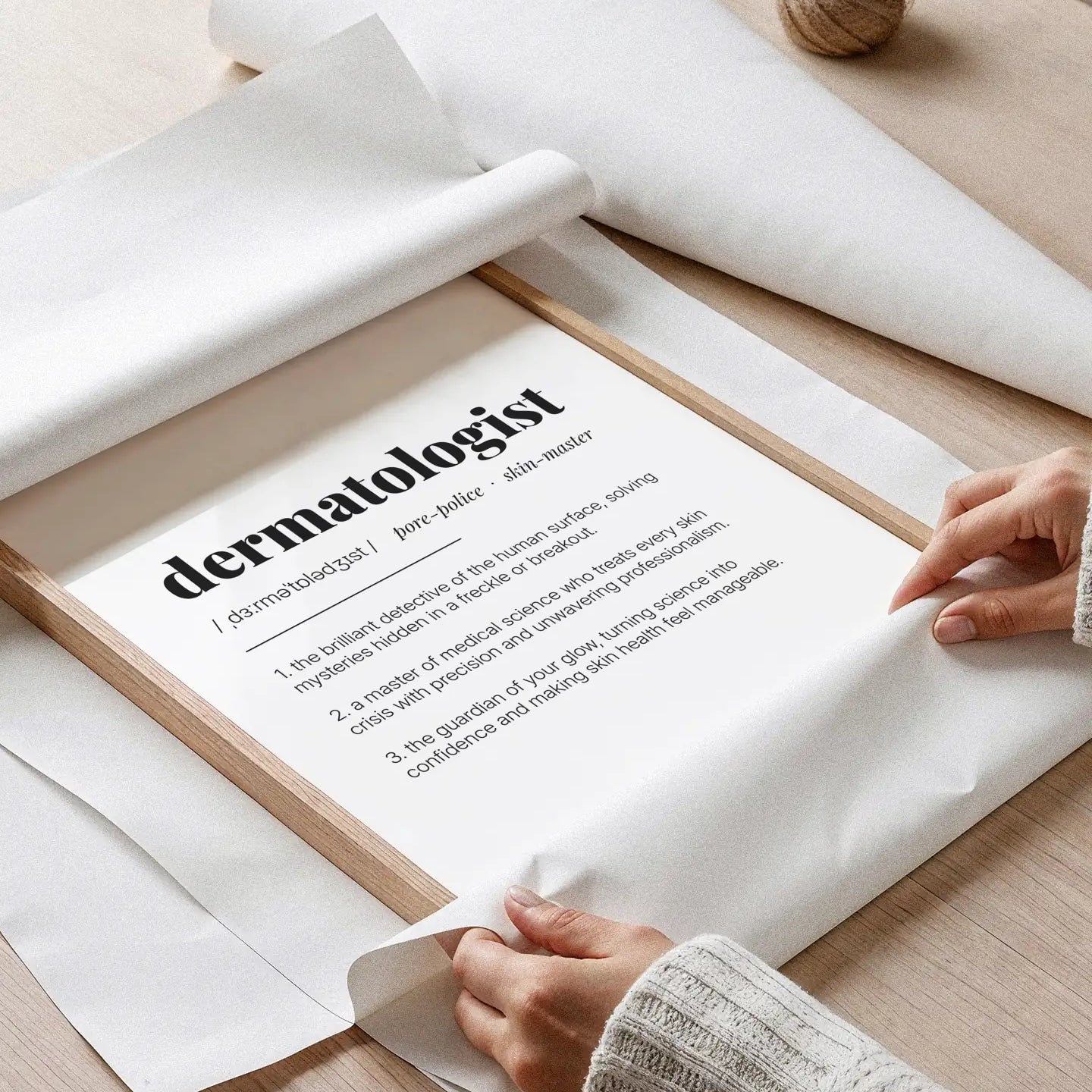 Definition Poster of Dermatologist on Gallery White background