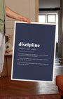 Definition Poster of Discipline on Deep Navy background