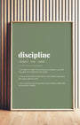 Definition Poster of Discipline on Sage Green background