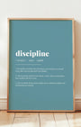 Definition Poster of Discipline on Sea Glass background