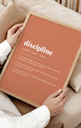 Definition Poster of Discipline on Terracotta background
