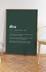 Definition Poster of Diva on Emerald background