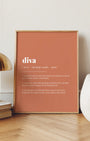 Definition Poster of Diva on Terracotta background