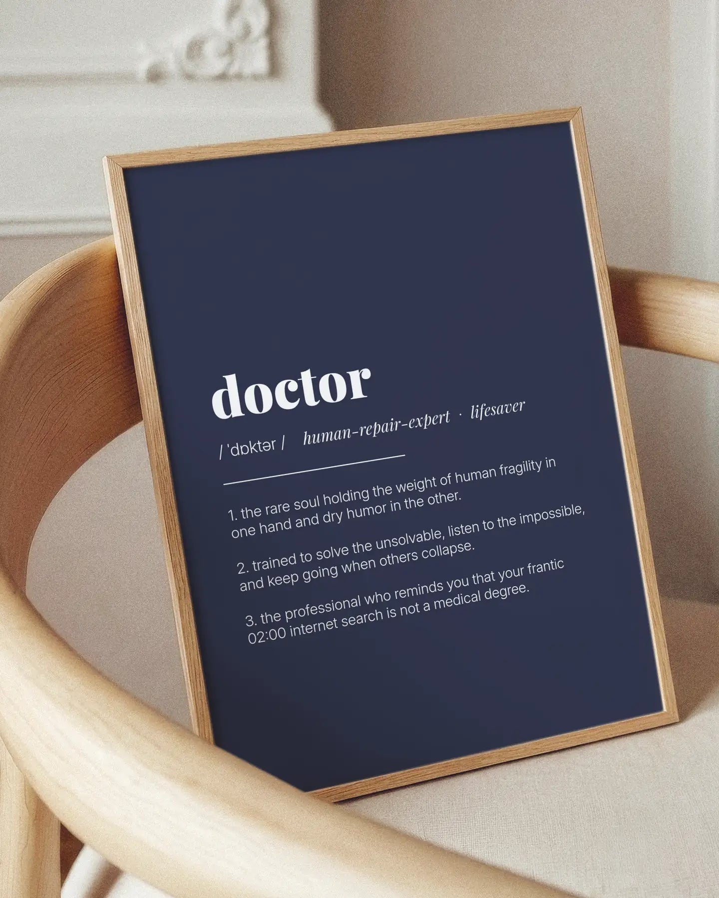 Definition Poster of Doctor on Deep Navy background