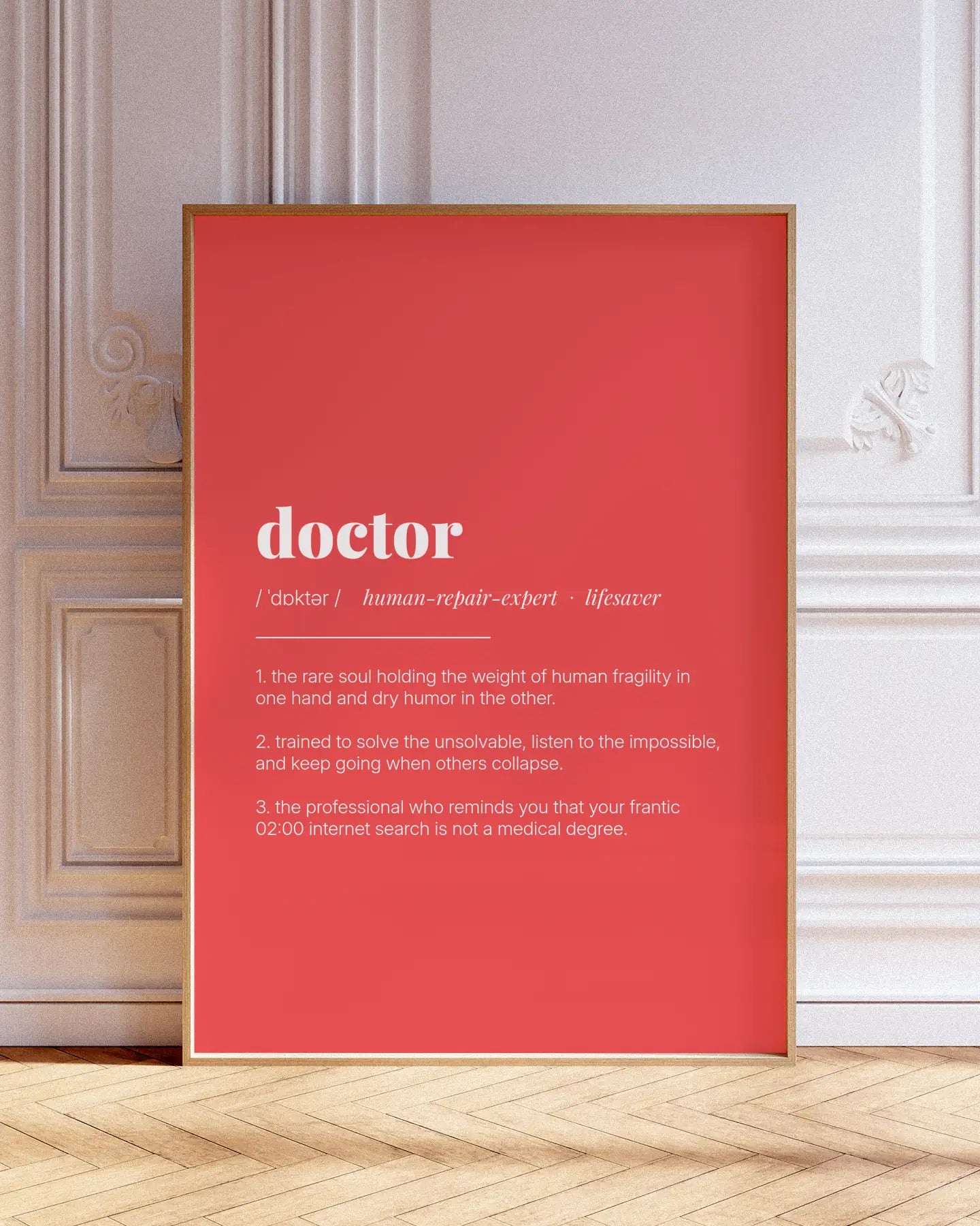 Definition Poster of Doctor on Strawberry background
