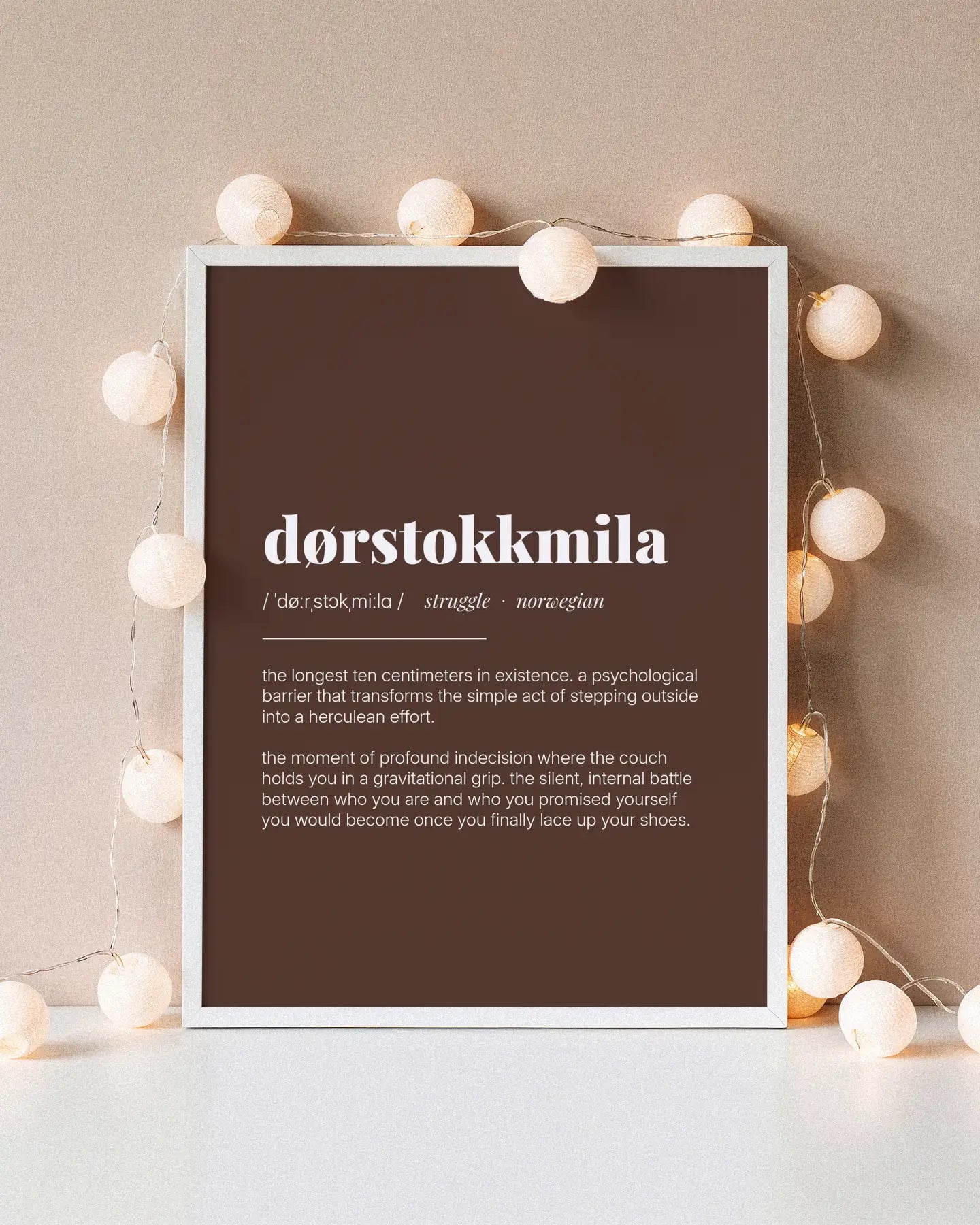 Definition Poster of Dørstokkmila on Espresso background