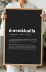 Definition Poster of Dørstokkmila on Midnight Ink background