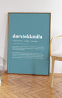 Definition Poster of Dørstokkmila on Sea Glass background