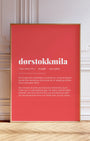 Definition Poster of Dørstokkmila on Strawberry background