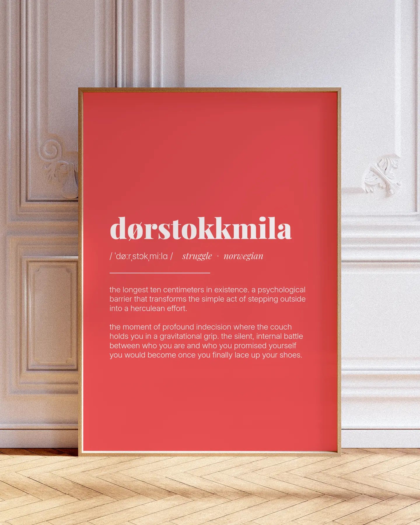 Definition Poster of Dørstokkmila on Strawberry background