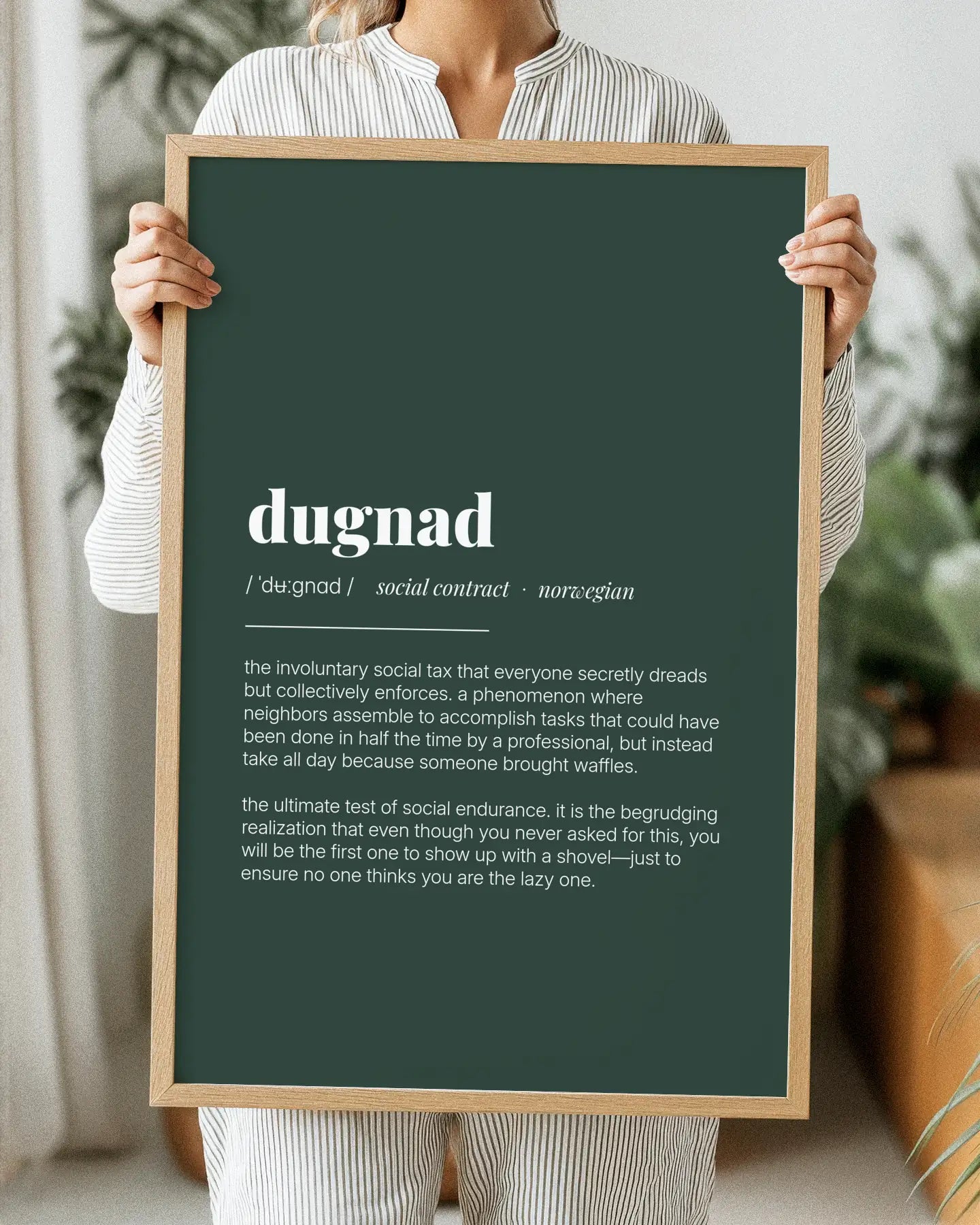 Definition Poster of Dugnad on Emerald background