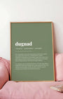 Definition Poster of Dugnad on Sage Green background