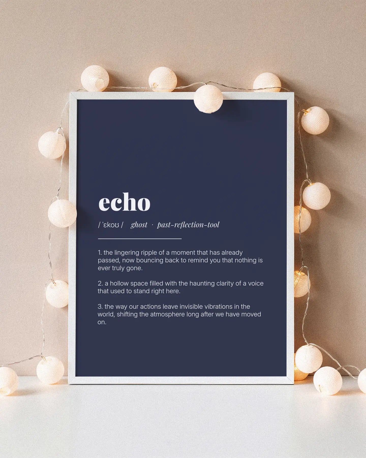 Definition Poster of Echo on Deep Navy background