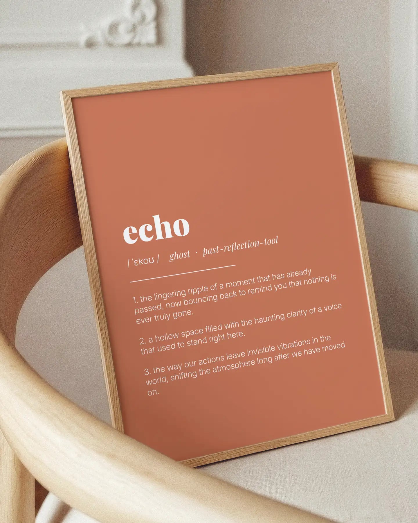 Definition Poster of Echo on Terracotta background