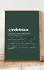 Definition Poster of Electrician on Emerald background
