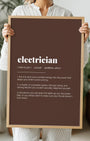 Definition Poster of Electrician on Espresso background