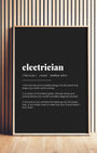 Definition Poster of Electrician on Midnight Ink background
