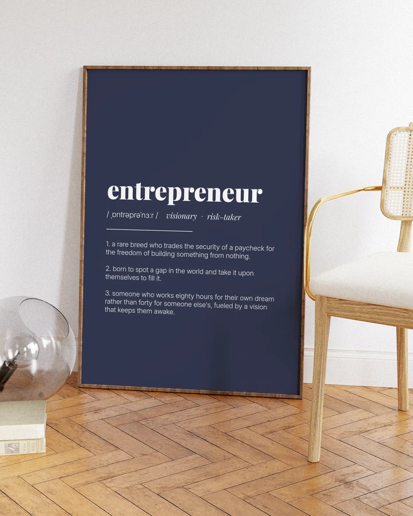 Definition Poster of Entrepreneur on Deep Navy background