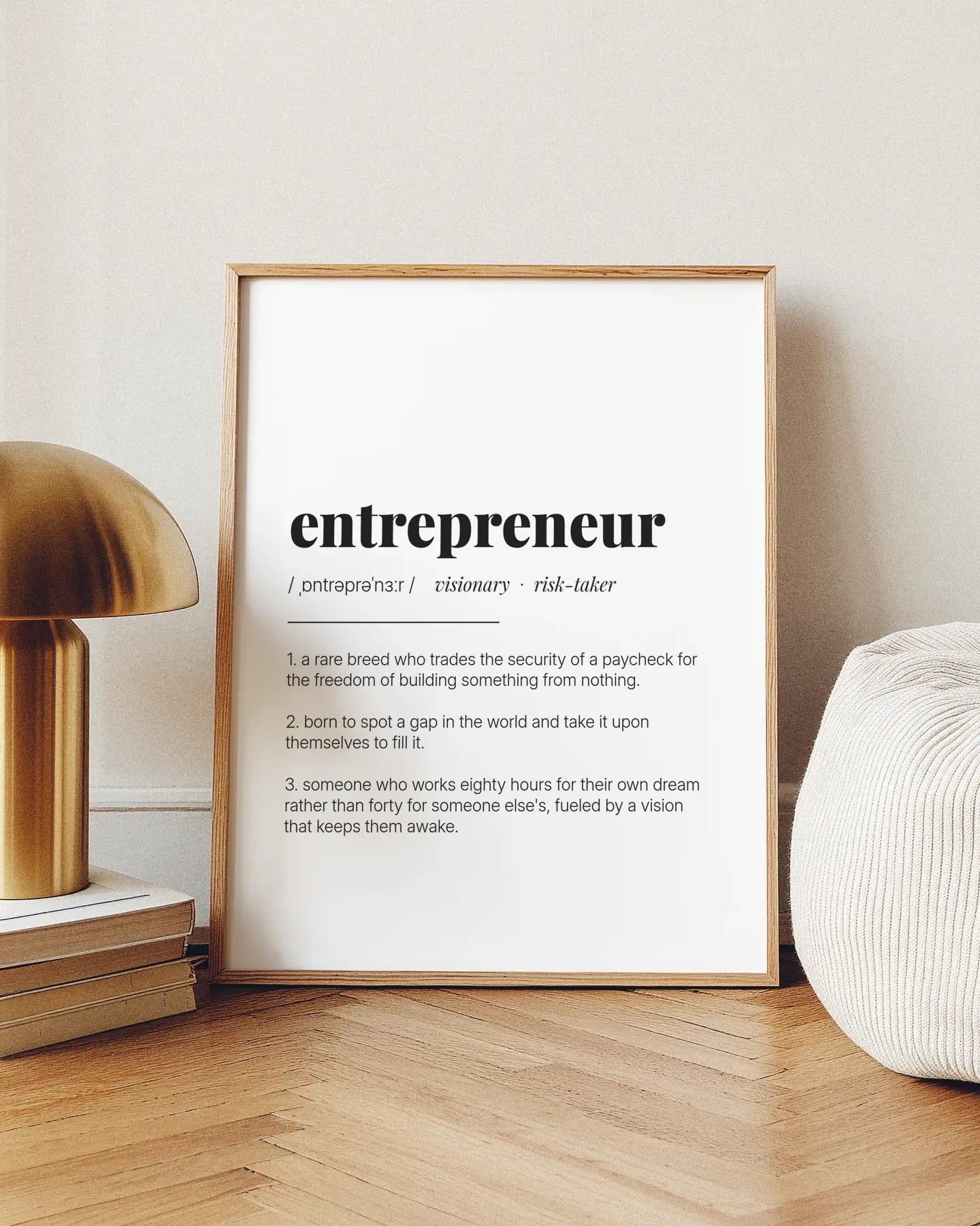Definition Poster of Entrepreneur on Gallery White background