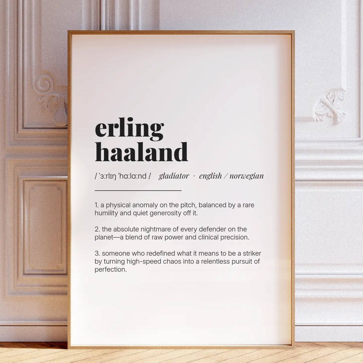 Definition Poster of Erling<br />Haaland on Gallery White background
