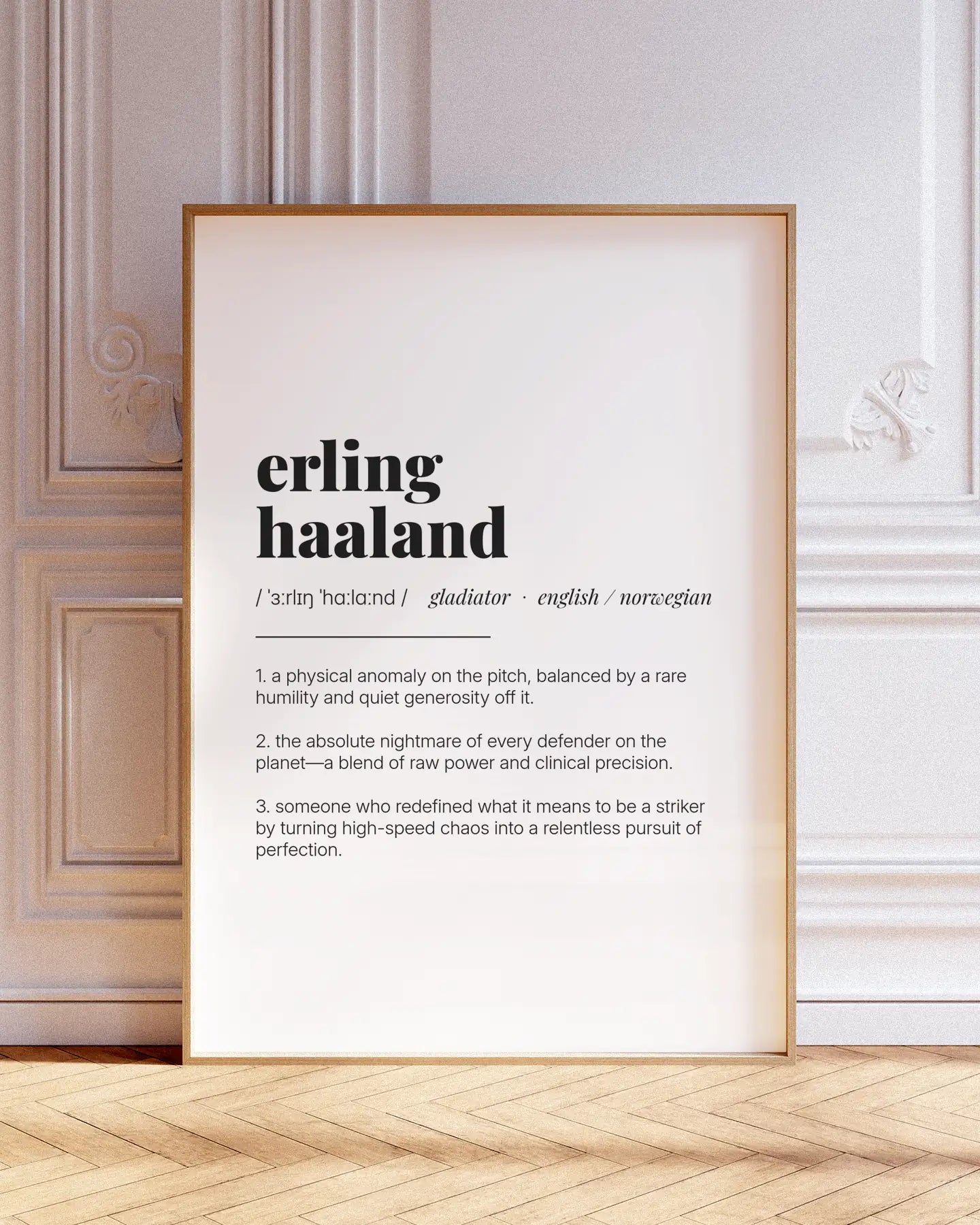 Definition Poster of Erling<br />Haaland on Gallery White background