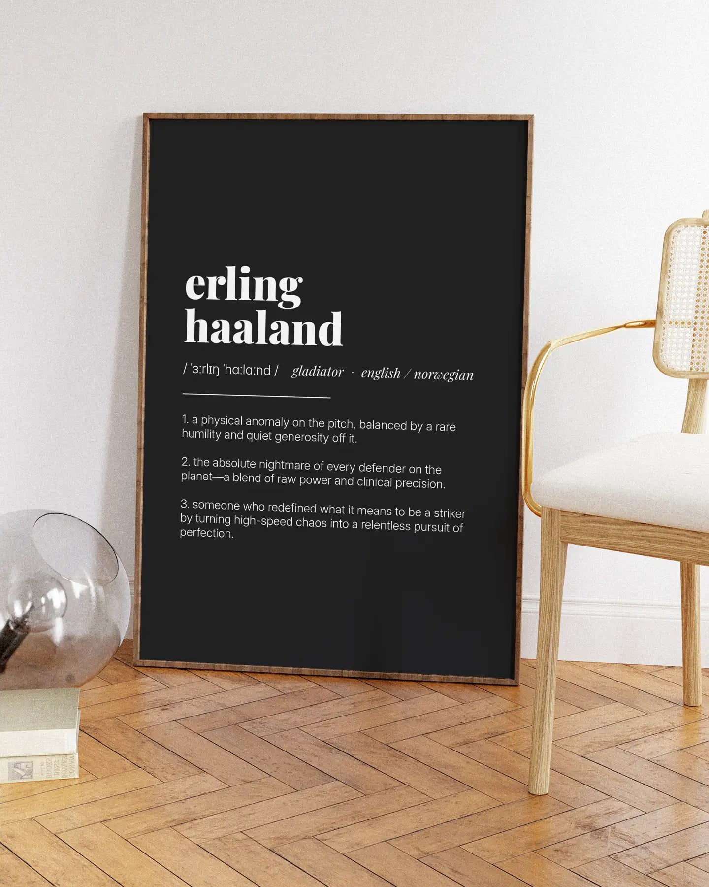 Definition Poster of Erling<br />Haaland on Midnight Ink background