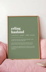 Definition Poster of Erling<br />Haaland on Sage Green background