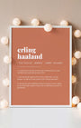 Definition Poster of Erling<br />Haaland on Terracotta background