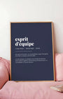 Definition Poster of Esprit<br />d'équipe on Deep Navy background