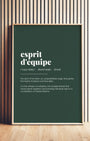 Definition Poster of Esprit<br />d'équipe on Emerald background