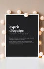 Definition Poster of Esprit<br />d'équipe on Midnight Ink background