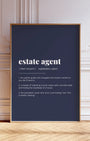 Definition Poster of Estate Agent on Deep Navy background