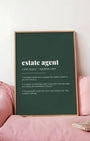 Definition Poster of Estate Agent on Emerald background
