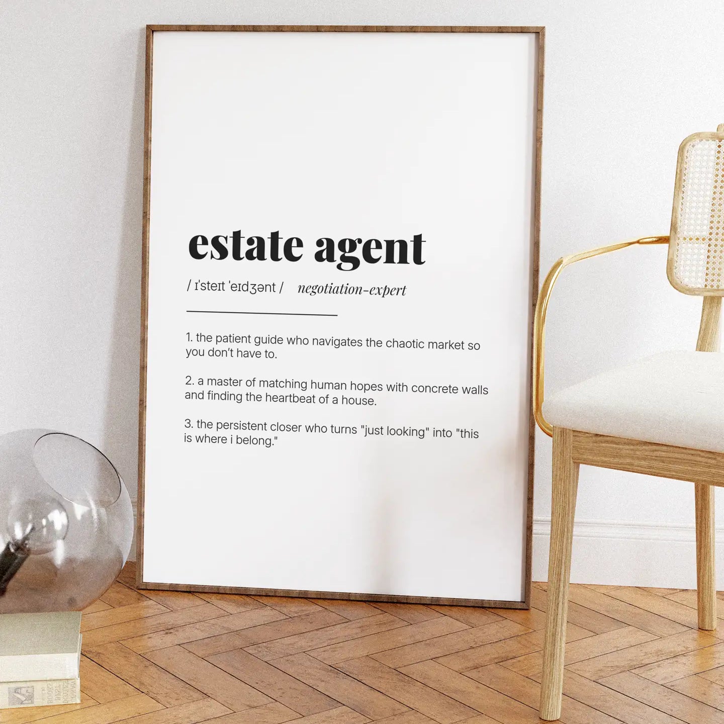 Definition Poster of Estate Agent on Gallery White background