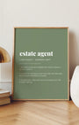 Definition Poster of Estate Agent on Sage Green background