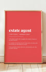 Definition Poster of Estate Agent on Strawberry background