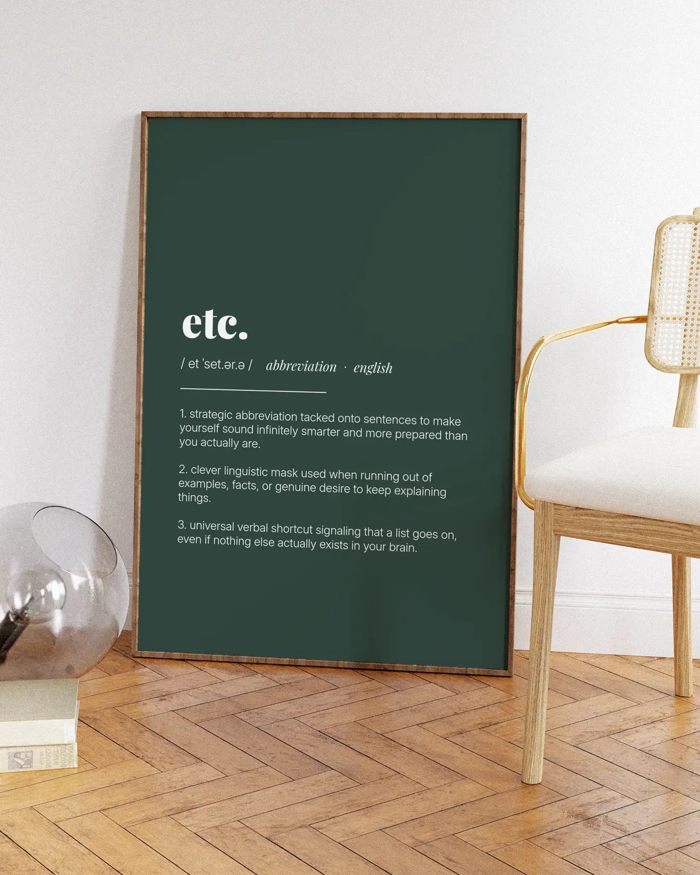 Definition Poster of Etc. on Emerald background