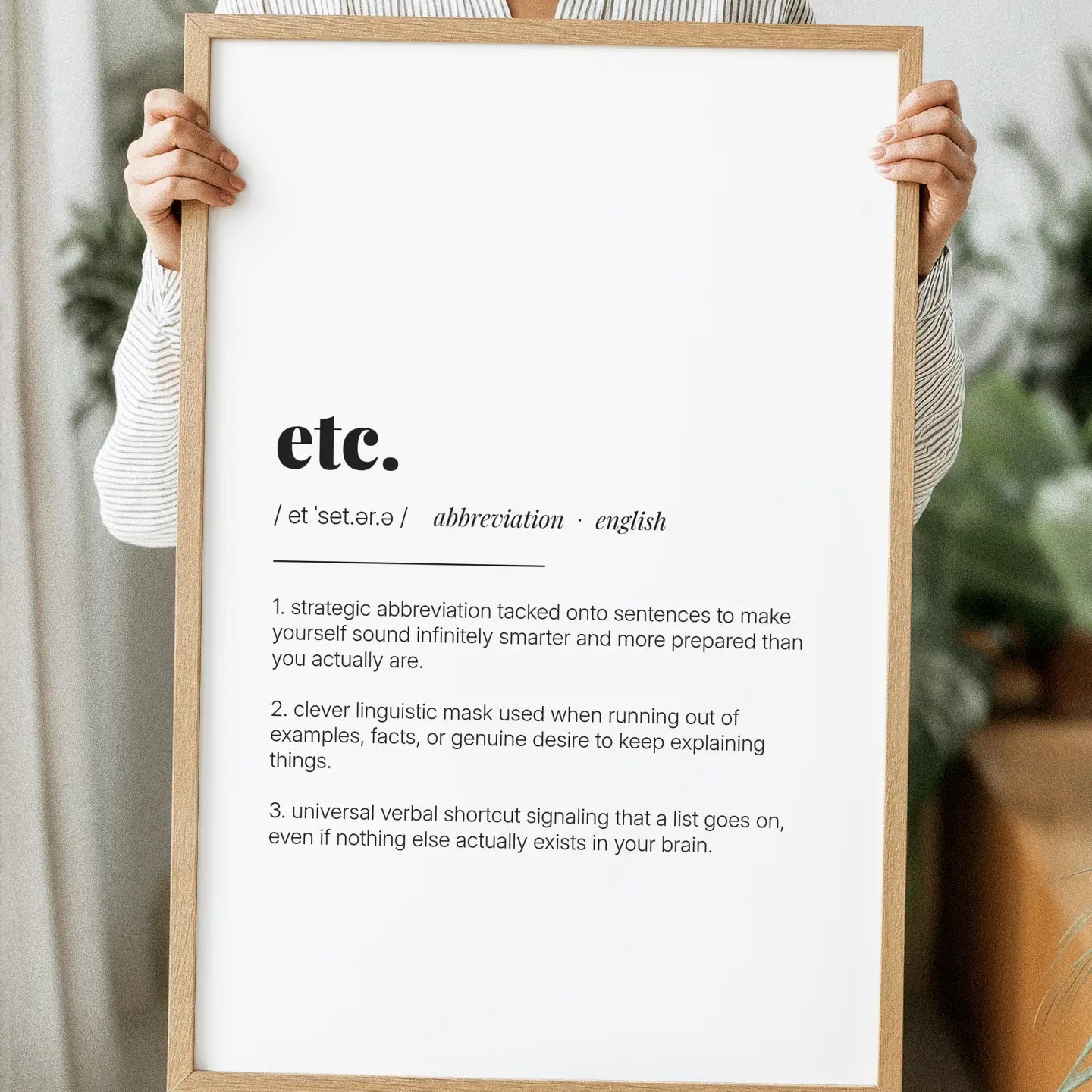 Definition Poster of Etc. on Gallery White background