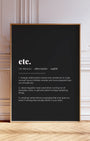 Definition Poster of Etc. on Midnight Ink background