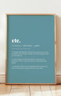 Definition Poster of Etc. on Sea Glass background