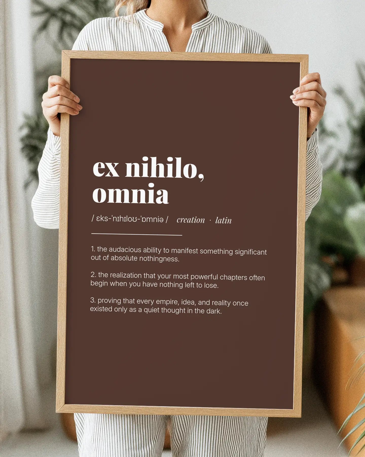 Definition Poster of Ex Nihilo,<br />Omnia on Espresso background