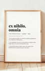 Definition Poster of Ex Nihilo,<br />Omnia on Gallery White background