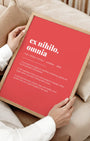 Definition Poster of Ex Nihilo,<br />Omnia on Strawberry background