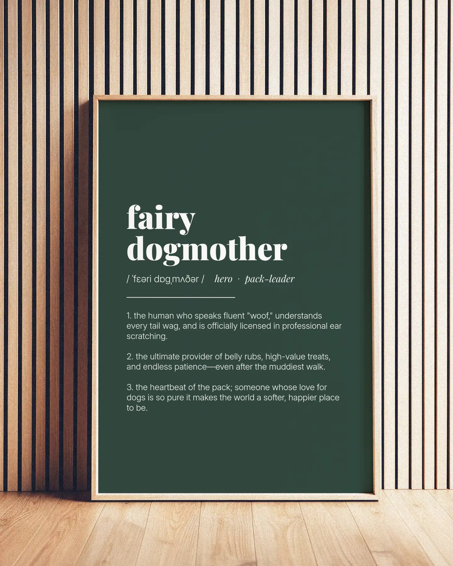 Definition Poster of Fairy<br />Dogmother on Emerald background