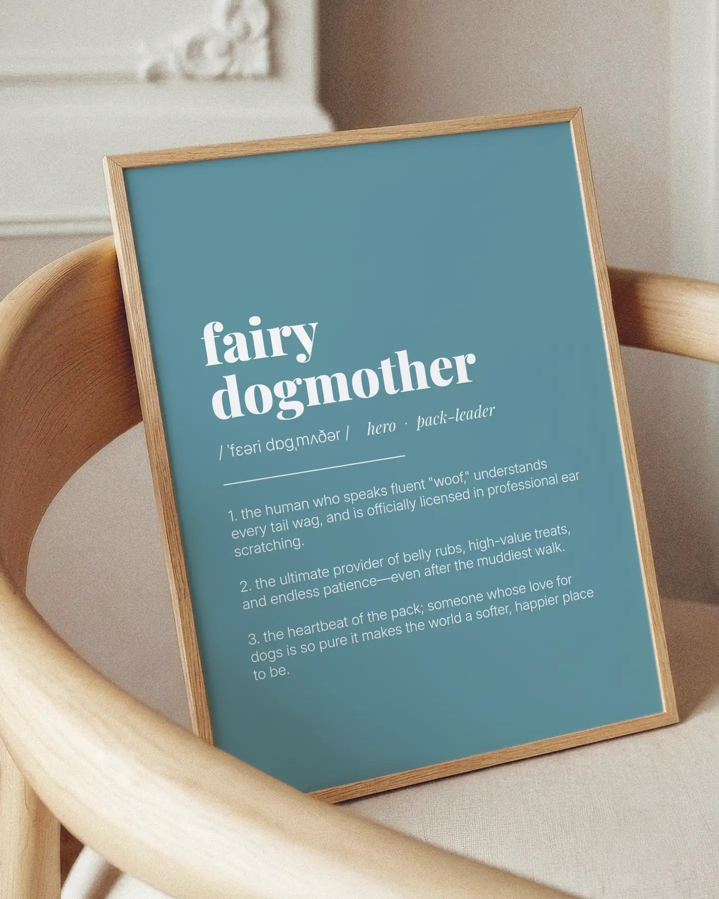 Definition Poster of Fairy<br />Dogmother on Sea Glass background