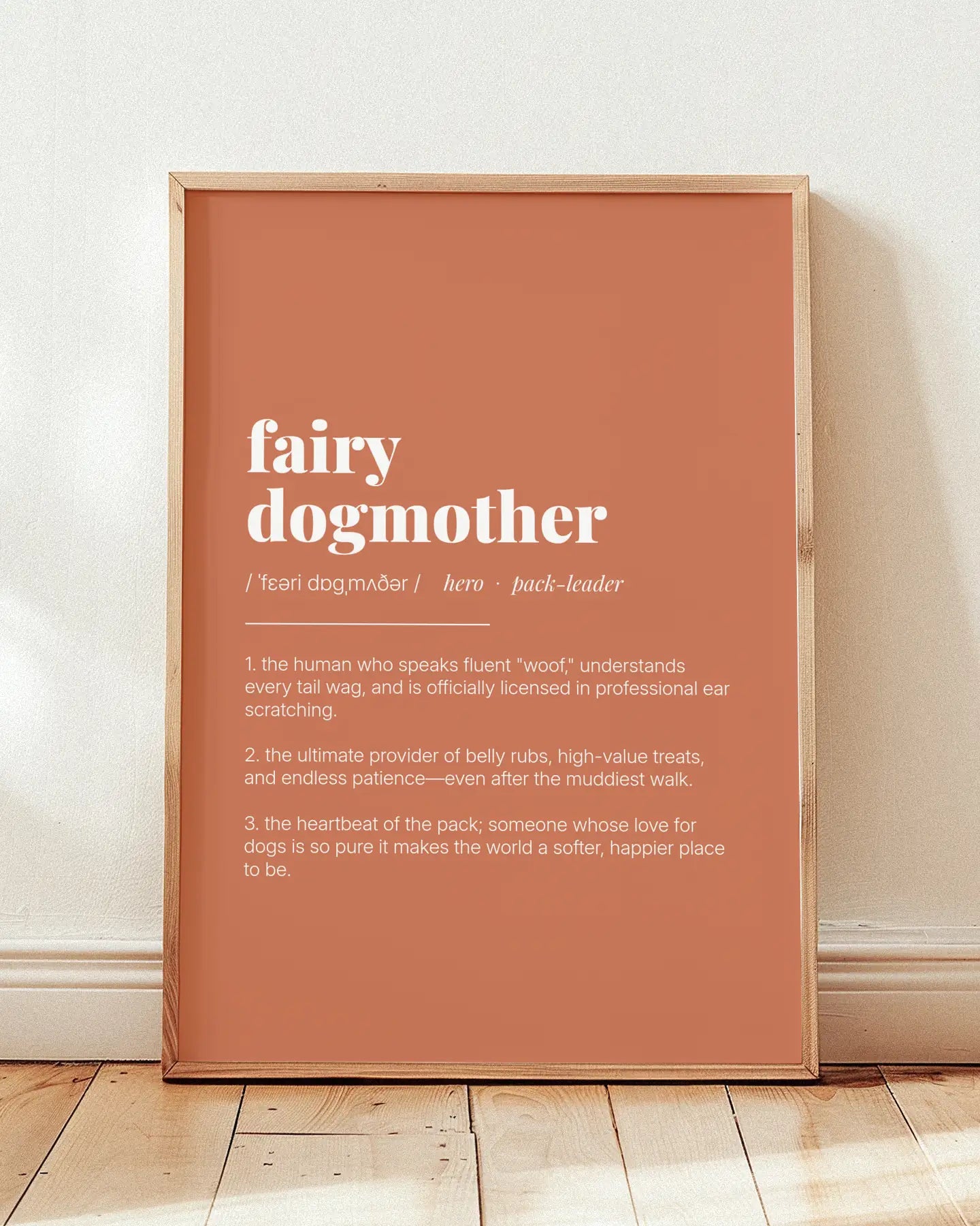 Definition Poster of Fairy<br />Dogmother on Terracotta background