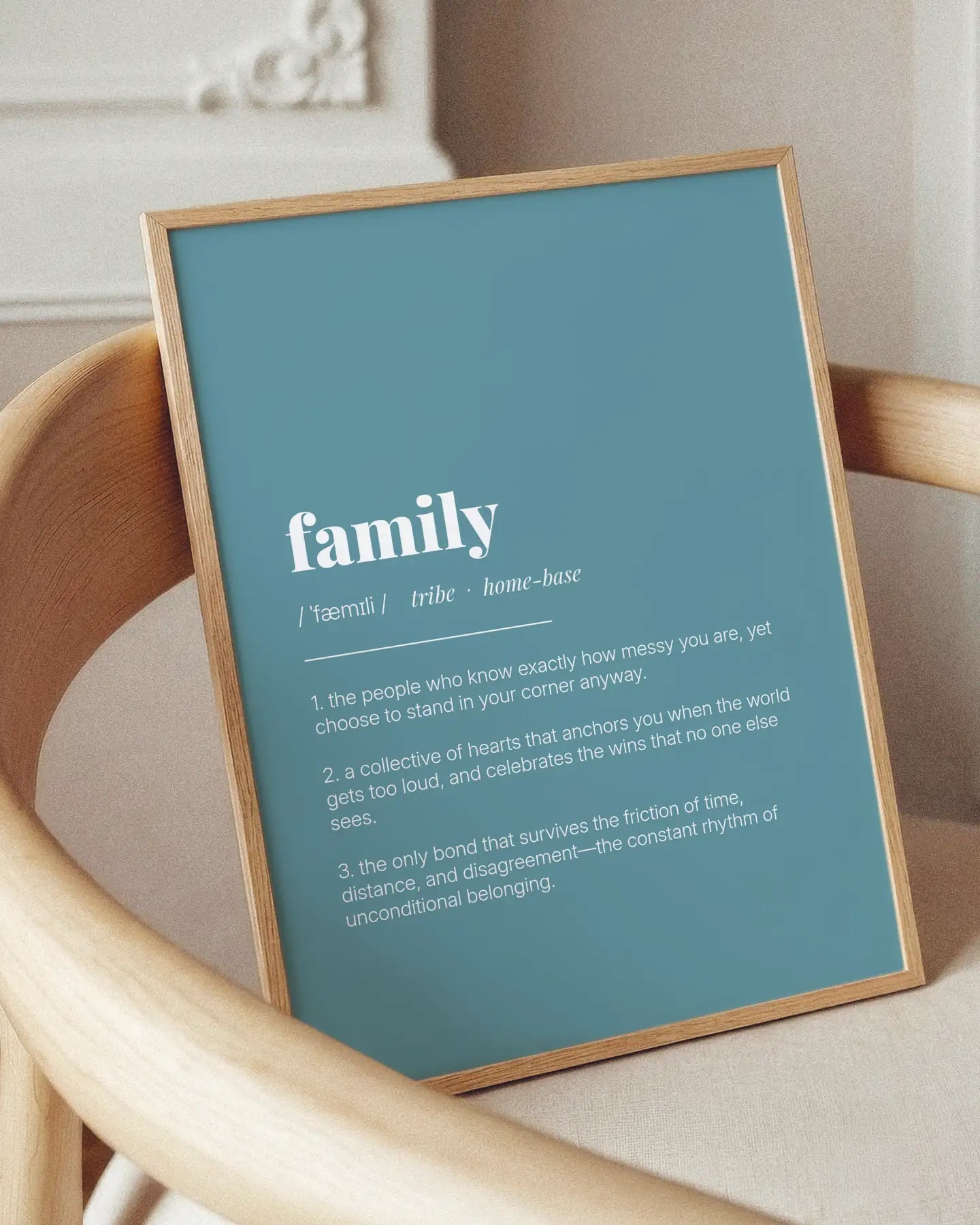 Definition Poster of Family on Sea Glass background