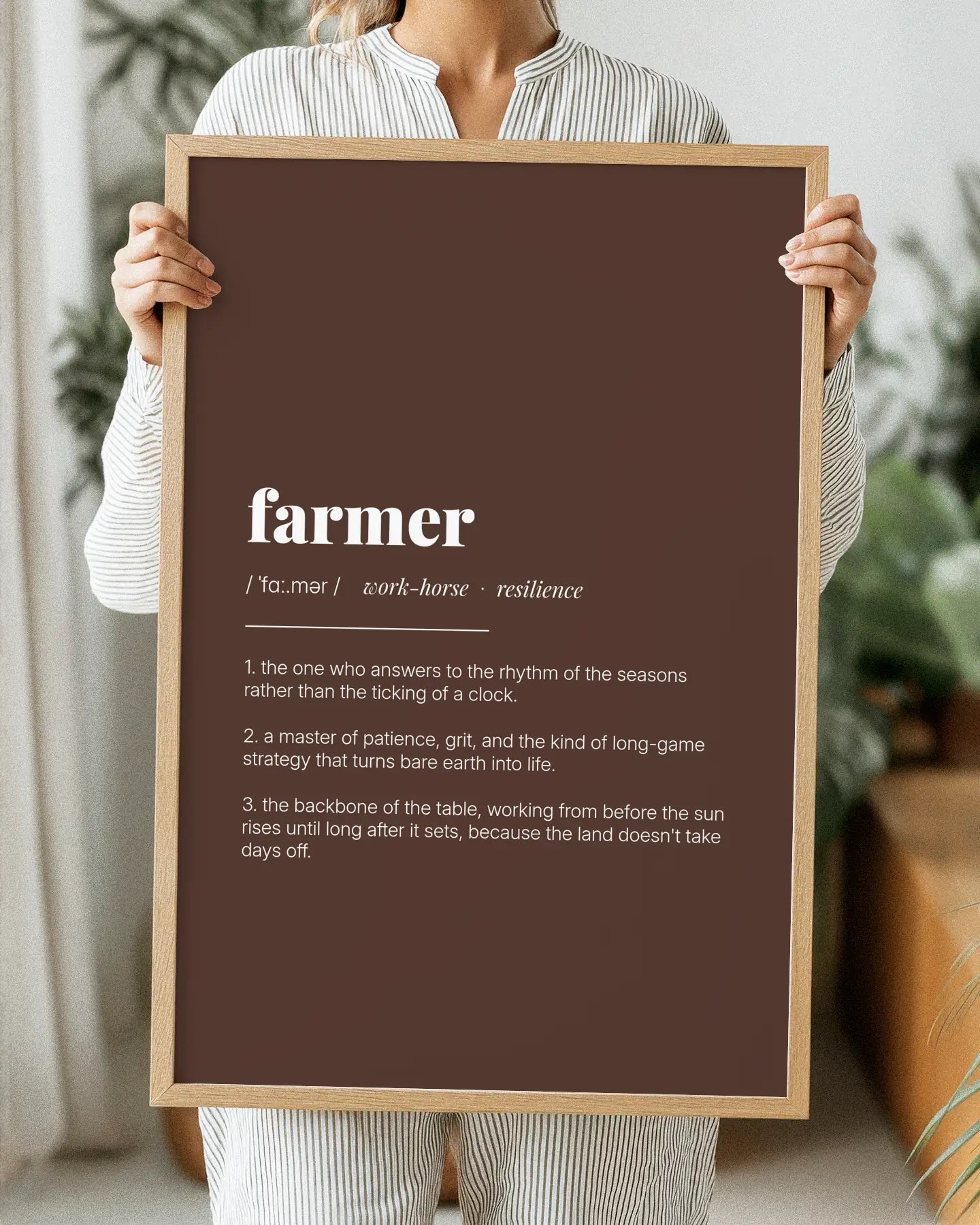 Definition Poster of Farmer on Espresso background