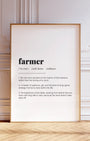 Definition Poster of Farmer on Gallery White background