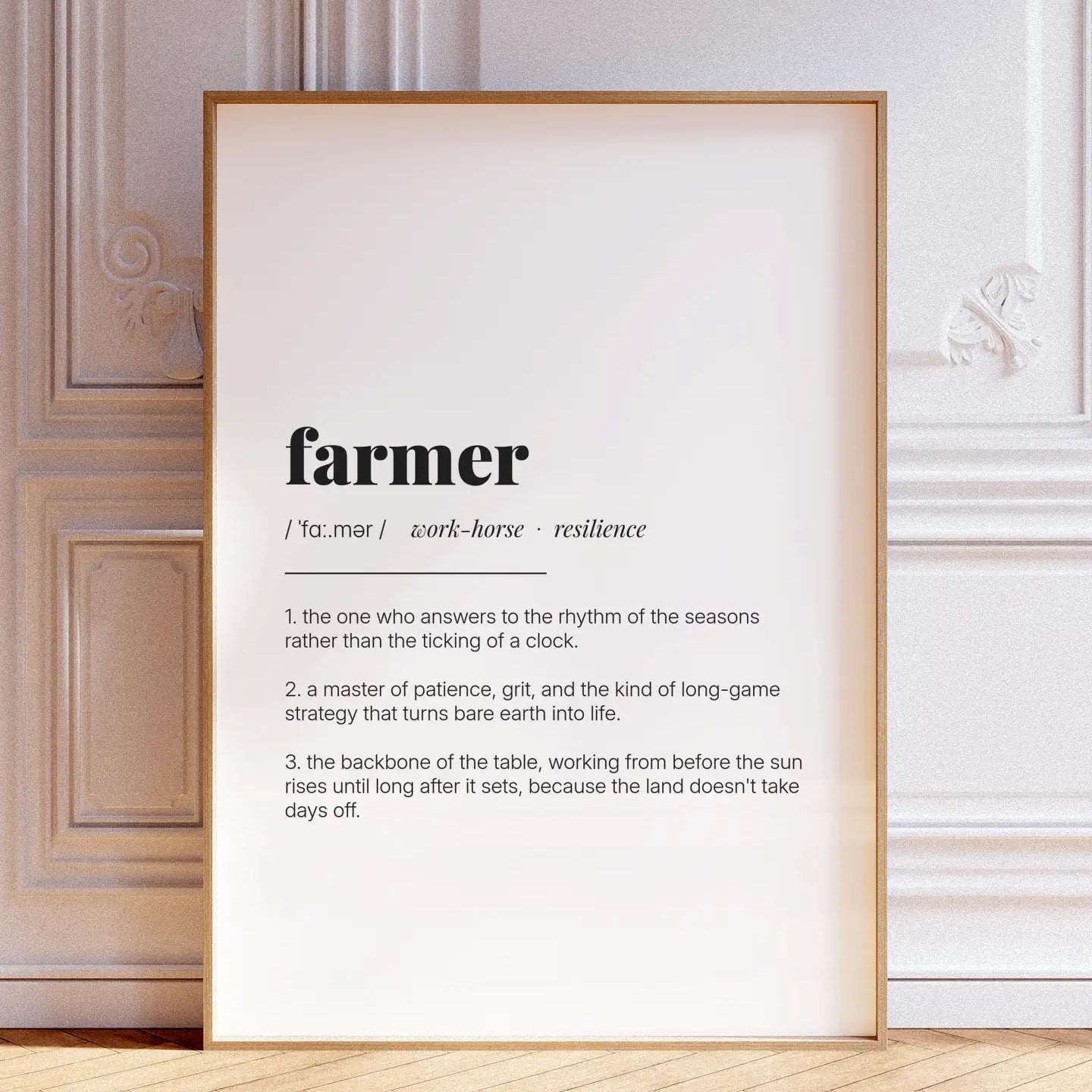 Definition Poster of Farmer on Gallery White background